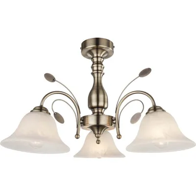 Obrázek produktu pro Globo Lighting stropní svítidlo kov staromosaz, sklo, bílá, ø: 600mm, V: 365mm, bez 3x E27 60W 230V