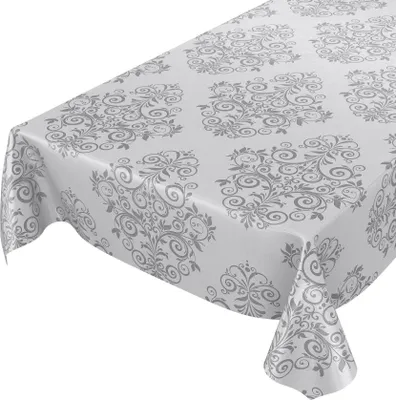 Produktbild von Tischdecke Wachstuch Ornamente Grau Robust Wasserabweisend Breite 140 cm Länge 100 cm