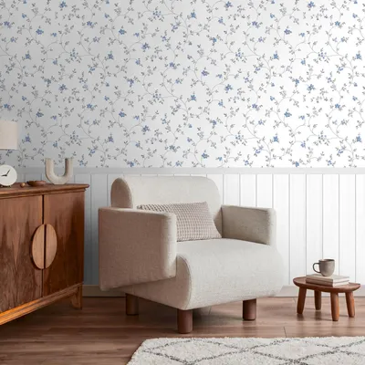 Productafbeelding van Profhome 398052-GU Fotobehang bloemen mat crème crèmewit 1,59 m x 2,8 m