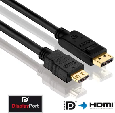 Produktbild von PureLink PI5100-030, 3 m, DisplayPort, HDMI, Männlich, Männlich, Gerade