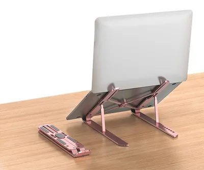 Zdjęcie produktu dla Składana i regulowana podkładka pod laptopa, do 15,6 cala, idealna do użytku w domu i w podróży