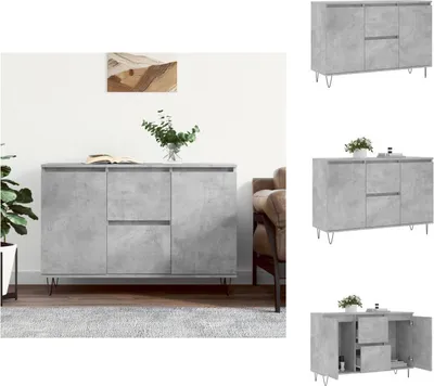 Image de vidaXL Sideboard gris béton 104x35x70 cm Bois composite - Sideboards