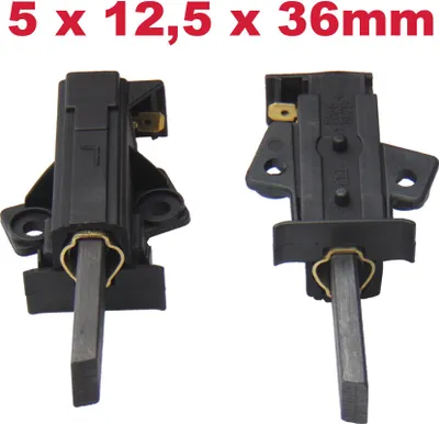Produktbild von Trade-Shop 2x Kohlebürsten 5x12,5x36mm mit Halter L für AEG LAVAMAT9028W LAVAMAT9029WD LAVAMAT9030 LAVAMAT90300 LAVAMAT9033 LAVAMAT9033W LAVAMAT9035