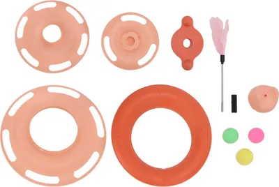 Produktbild von Katzen-Drehteller-Ballspielzeug, 4 Ebenen, interaktive Kätzchen-Track-Roller-Übung mit Federstab, Pink