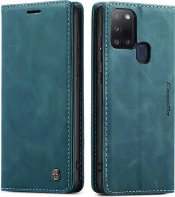 Immagine prodotto di Custodia Samsung Galaxy A21S, Custodia retrò in Finto cuoio con funzione stand per Samsung Galaxy A21S blu