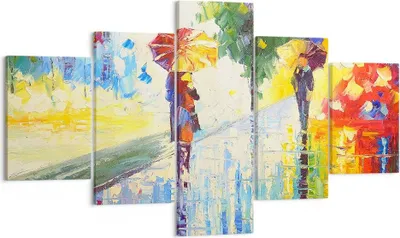 Produktbild von Bild auf Leinwand - Leinwandbild - Park Straße Regen - 125x70cm - Wand Bild - Wanddeko - Wandbilder - Leinwanddruck - Bilder - Kunstdruck - Wanddekoration - Leinwand bilder - Wandkunst - EA125x70-3508