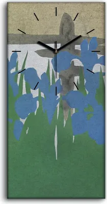 Produktbild von Leinwand Uhr Küche Wohnzimmer Bild 30x60 Gemälde Abstrakte Blumen Kunst - schwarze Hände