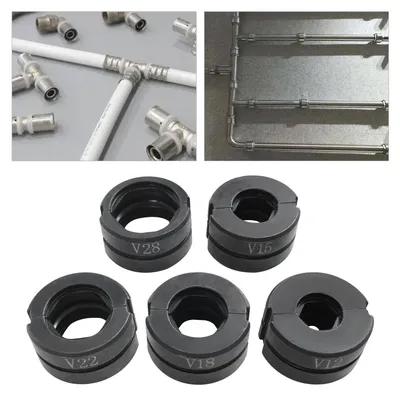 Produktbild von Crimpzange, kompatibel mit 12 mm bis 28 mm Kupferrohren, 5 Backengrößen, schwarz