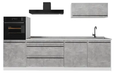 Imagen del producto de Mueble de cocina Vicco R-Line Hormigón/Blanco 280 cm encimera Mármol, Model 67271