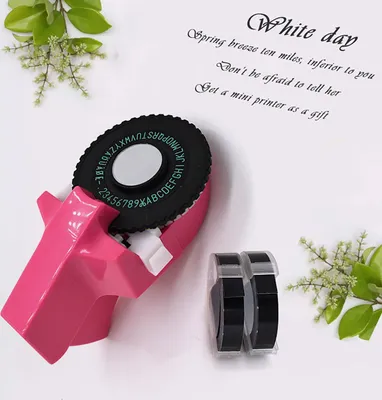 Obrázok produktu pre Mini prenosný ručný štítkovač DIY 3D reliéfny štítok Writer Printer Typewriter s plastovými PVC 9mm páskami na štítky Písacie stroje
