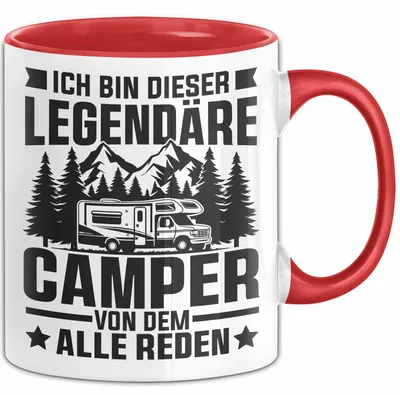 Produktbild von Camper Tasse Geschenk Wohnwagen Camping Geschenkidee (Rot)