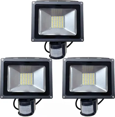 Produktbild von Greenmigo 3X 30W SMD LED Strahler mit Bewegungsmelder Außen Fluter 3000K Warmweiss Außenleuchte IP65 Wasserdicht Scheinwerfer für Garten,Garage,Hotel