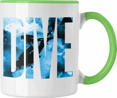 Produktbild von Trendation - Tauchen Tasse Geschenk DIVE Taucher Geschenkidee Tauchlehrer (Grün)