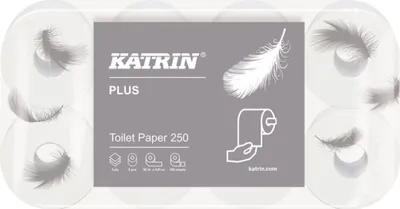 Produktbild von Toilettenpapier Katrin Plus 250 3-lagig 48 RL a 250 Blatt=12000 Bl.KATRIN