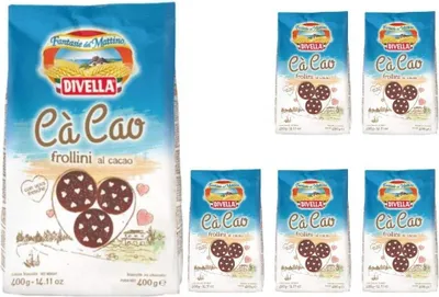 Produktbild von Divella Biscotti Ca' Cao Frollini al Cacao 6 Confezioni da 400 grammi