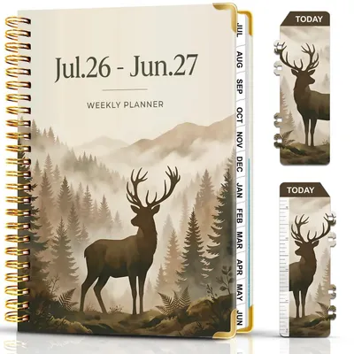 Produktbild von Terminplaner A5 Wochenplaner Juli 2026 - Juni 2027 Tagebuch Hardcover mit Monatsübersicht
