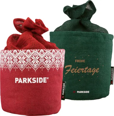 Produktbild von PARKSIDE® Pflanzenschutz-Juteübertopf (Grün + Rot Gruß Set 2tlg.)