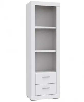 Produktbild von Furniture24 Regal Snow Snwr72 Bücherregal Mit 2 Schubkästen Weiß