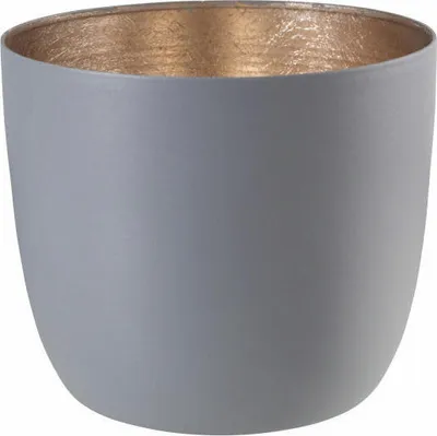 Immagine prodotto di Compagnia del Regalo Madras M lanterna, portacandele, ferro, grigio freddo / oro nudo, 8,5 cm, 76743