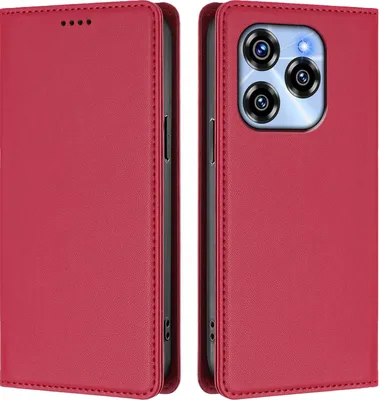 Immagine prodotto di Custodia in pelle per Oukitel C50, custodia a libro magnetica in Finto cuoio con supporto, rossa