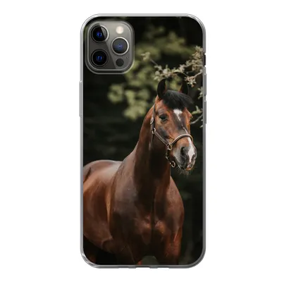 Produktbild von MuchoWow® Handyhülle Schutzhülle Hülle für iPhone 12 Pro Max Pferd - Äste - Porträt Silikon Softcase Handy Hülle - Hartschale