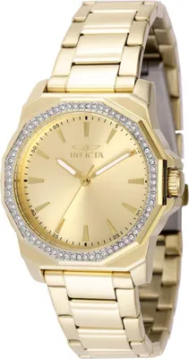 Produktbild von Invicta Speedway 49113 Damenuhr - Quarzwerk - Edelstahl mit goldenem Zifferblatt - 34 mm