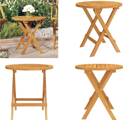 Obrázok produktu pre vidaXL Bistro stôl Ø46x47 cm z masívneho dreva akácie - Bistro stôl - Bistro stoly - Konferenčný stolík - Záhradný stôl