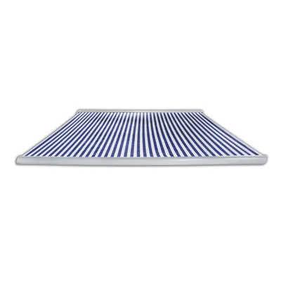 Produktbild von HOME DELUXE - LED Vollkassettenmarkise ELOS - Marineblau-Weiß, 350 x 250 cm - inkl. Wind- und Sonnensensor, Fernbedienung, Handkurbel, Montagematerial I Terrassenüberdachung Sonnenschutz Windschutz