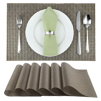 Produktbild von Platzsets 45x30 cm, Tischunterlagen Untersetzer abwaschbar, Platzmatten Platzdeckchen Modern 6er Set