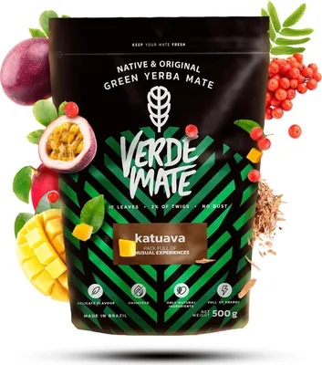 Produktbild von Verde Mate - Mate Tee Katuava 500g - Dicke Blätter 5 mm Luftgetrocknet - Mit Catuaba, Muira Puama - Vitalität, Kraft - Yerba Mate Brasilien