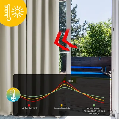 Productafbeelding van Deconovo verduisteringsgordijn, volledig verduisterend, thermogordijn, lichtbeige
