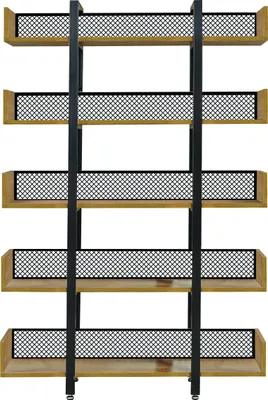 Produktbild von Möbilia Regal | 5 offene Fächer | Böden MDF, Gestell Metall | B 120 x T 30 x H 180 cm | natur-schwarz | 12020096 | Serie REGAL