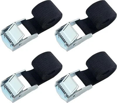 Produktbild von PolkaHome® 4er-Set Spanngurte mit Ratsche, verstellbare Ladungssicherungsgurte, Nylon-Zurrgurte für Motorrad, Auto, Anhänger, Gepäck,