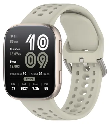 Image de Pour Amazfit Bip 6 conception rapide de silicone bracelet de montre de remplacement gris