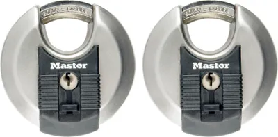 Image de Master Lock Lot de 2 cadenas ronds en inox (70mm) M40E