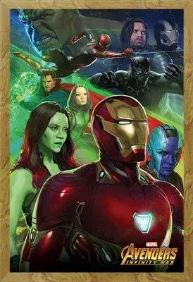 Produktbild von Avengers - Infinity War - Poster - Iron Man + Wechselrahmen, Shinsuke® Maxi MDF Eiche, Acryl-Scheibe