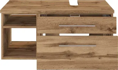 Produktbild von Waschbecken Unterschrank 90 cm,  Siphonausschnitt Rechts TAREE-03 in wotaneiche Nb.
