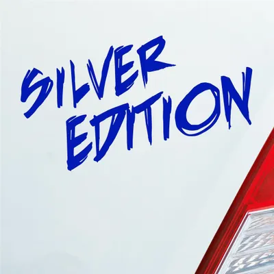 Produktbild von Auto Aufkleber Silver Edition Auto Car Tuning 15x7 cm Dunkelblau Sticker Heckscheibenaufkleber