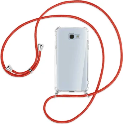 Produktbild von Handykette Backcover-Schutzhülle mit Band (Metall silberfarben) für Samsung Galaxy A5 2017 - rot