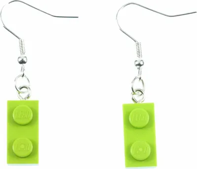 Produktbild von Baustein Ohrringe Miniblings Hänger Spiel Spiele Upcycling Bausteinplättchen apfelgr