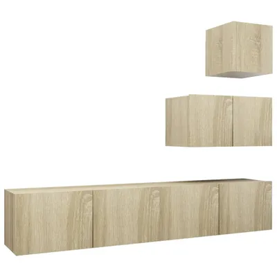 Produktbild von vidaXL 4-tlg. TV-Schrank-Set Sonoma-Eiche Holzwerkstoff