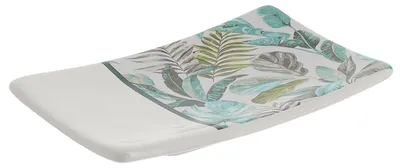 Image de TENDANCE | Porte-savon - Support pour savon - Porte-savon - multicolore - 14 x 9 cm - Porte-savon de bain - Motif de feuilles - Décoratif