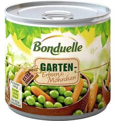 Zdjęcie produktu dla Bonduelle groszek ogrodowy z marchewką świeży w puszce 400g