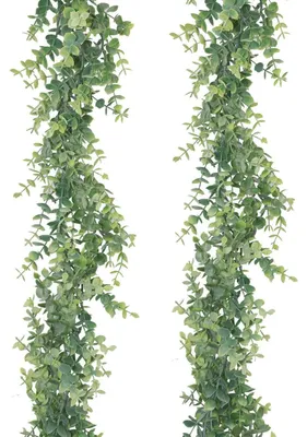 Produktbild von Künstliche Eukalyptus Girlande 2 Stück 183cm Weiß/Grün Kunststoff Deko