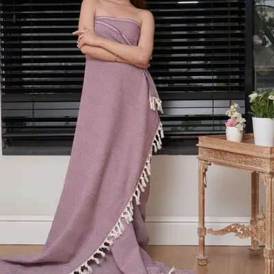 Produktbild von Tagesdecke 150x 200 Wohndecke Wendedecke Kuscheldeck Sofadecke Couchdecke, Farbe:Violett