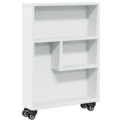 Obrázok produktu pre vidaXL Úložný vozík Narrow White 48x13x68 cm Materiál na báze dreva