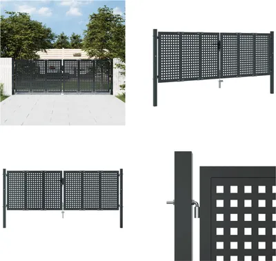 Obrázok produktu pre vidaXL Záhradná brána antracitová 300x150 cm oceľová - Záhradná brána - Záhradné brány - Vonkajšia brána - Brána na terasu