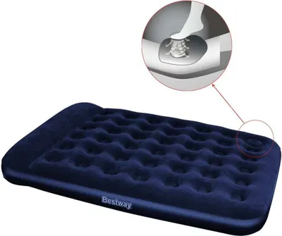 Produktbild von Bestway Luftbett Eingebaute Fußpumpe Aufblasbar Beflockt 203×152×28 cm