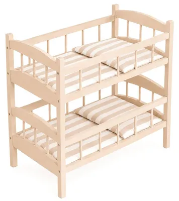 Productafbeelding van Howa houten etagerek voor poppen, model 'stripes', deelbaar - geschikt voor poppen tot 48 cm, artikelnummer 24403