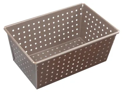 Gelochte Brotbackform, Antihaft, 270x105 mm, 250x80 mm, Höhe 80 mm